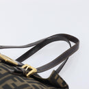 FENDI Zucca Canvas Hand Bag Black Brown Auth 206541A-8