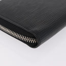 LOUIS VUITTON Epi Zippy Wallet Long Wallet Black M64838 LV Auth 206542A-15