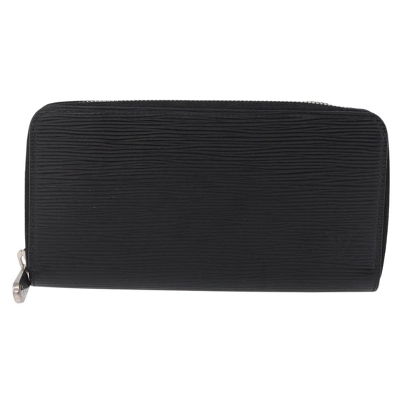 LOUIS VUITTON Epi Zippy Wallet Long Wallet Black M64838 LV Auth 206542A