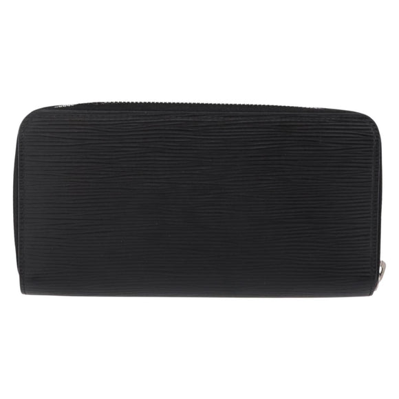 LOUIS VUITTON Epi Zippy Wallet Long Wallet Black M64838 LV Auth 206542A