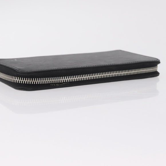 LOUIS VUITTON Epi Zippy Wallet Long Wallet Black M64838 LV Auth 206542A