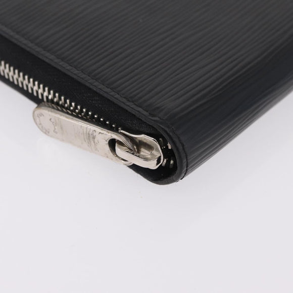 LOUIS VUITTON Epi Zippy Wallet Long Wallet Black M64838 LV Auth 206542A
