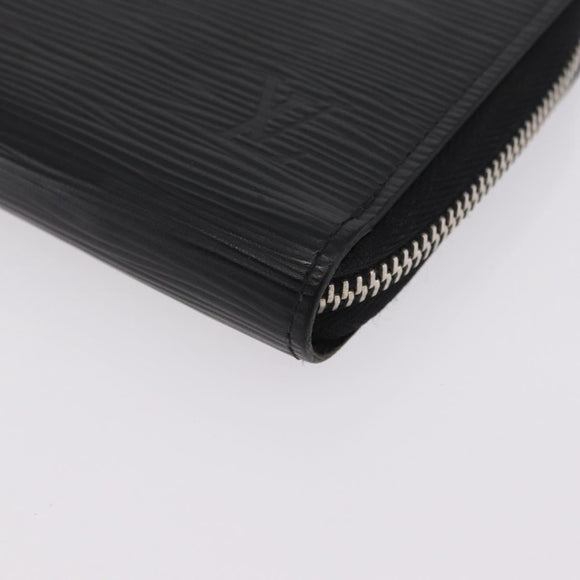 LOUIS VUITTON Epi Zippy Wallet Long Wallet Black M64838 LV Auth 206542A