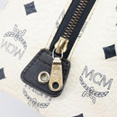 MCM Logogram Vicetos Hand Bag PVC Leather 2way White Gold Auth 206543A-22