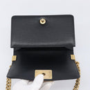CHANEL Boy Chanel Matelasse Chain Bag Caviar Skin Black Gold CC Auth 206546SAM-19