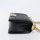 CHANEL Boy Chanel Matelasse Chain Bag Caviar Skin Black Gold CC Auth 206546SAM-4