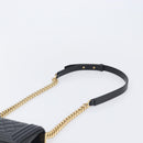 CHANEL Boy Chanel Matelasse Chain Bag Caviar Skin Black Gold CC Auth 206546SAM-8