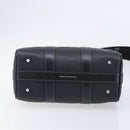 Coach Hand Bag Leather 2way Black Silver Auth 206548A-11