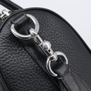 Coach Hand Bag Leather 2way Black Silver Auth 206548A-16