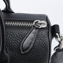 Coach Hand Bag Leather 2way Black Silver Auth 206548A-17
