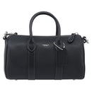 Coach Hand Bag Leather 2way Black Silver Auth 206548A-2