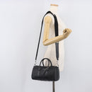 Coach Hand Bag Leather 2way Black Silver Auth 206548A-24