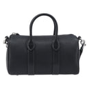 Coach Hand Bag Leather 2way Black Silver Auth 206548A-3