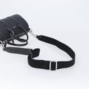 Coach Hand Bag Leather 2way Black Silver Auth 206548A-9