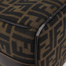 FENDI Zucca Canvas Vanity Hand Bag Black Brown Auth 206549A-12
