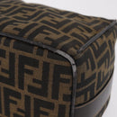 FENDI Zucca Canvas Vanity Hand Bag Black Brown Auth 206549A-16