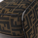 FENDI Zucca Canvas Vanity Hand Bag Black Brown Auth 206549A-17