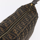 FENDI Zucca Canvas Vanity Hand Bag Black Brown Auth 206549A-17