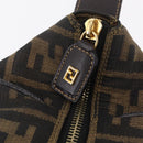 FENDI Zucca Canvas Vanity Hand Bag Black Brown Auth 206549A-20