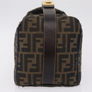 FENDI Zucca Canvas Vanity Hand Bag Black Brown Auth 206549A-4