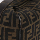 FENDI Zucca Canvas Vanity Hand Bag Black Brown Auth 206549A-4