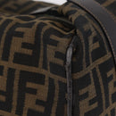 FENDI Zucca Canvas Vanity Hand Bag Black Brown Auth 206549A-6
