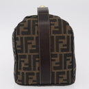 FENDI Zucca Canvas Vanity Hand Bag Black Brown Auth 206549A-6