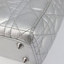 Christian Dior Canage Hand Bag Leather 2way Silver Auth 206553V-15