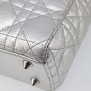 Christian Dior Canage Hand Bag Leather 2way Silver Auth 206553V-17