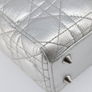 Christian Dior Canage Hand Bag Leather 2way Silver Auth 206553V-18