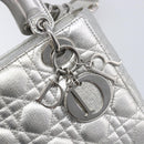Christian Dior Canage Hand Bag Leather 2way Silver Auth 206553V-20