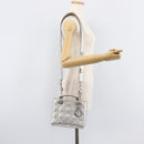 Christian Dior Canage Hand Bag Leather 2way Silver Auth 206553V-31