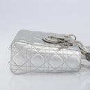 Christian Dior Canage Hand Bag Leather 2way Silver Auth 206553V-4