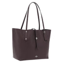 Coach Tote Bag Leather Bordeaux Silver Auth 206555A-1