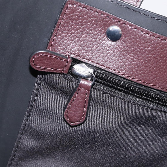 Coach Tote Bag Leather Bordeaux Silver Auth 206555A