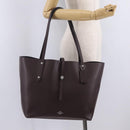 Coach Tote Bag Leather Bordeaux Silver Auth 206555A-24