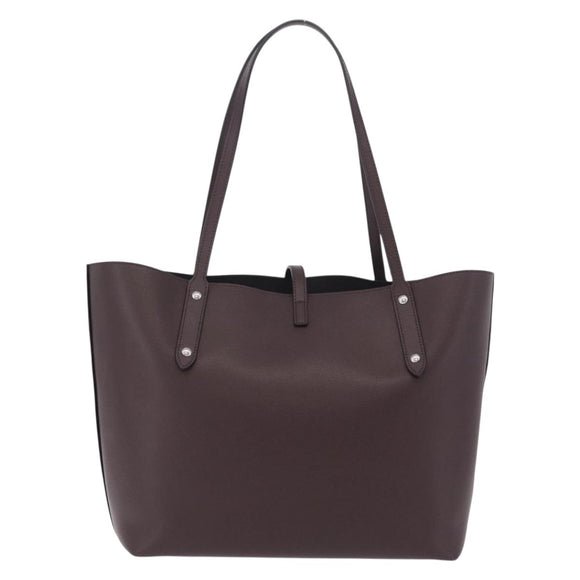 Coach Tote Bag Leather Bordeaux Silver Auth 206555A