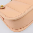 Coach Chain Shoulder Bag Leather Beige Gold Auth 206557A-11