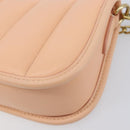 Coach Chain Shoulder Bag Leather Beige Gold Auth 206557A-12