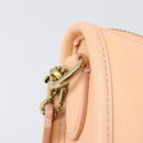Coach Chain Shoulder Bag Leather Beige Gold Auth 206557A-15