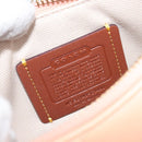 Coach Chain Shoulder Bag Leather Beige Gold Auth 206557A-17