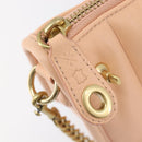 Coach Chain Shoulder Bag Leather Beige Gold Auth 206557A-22