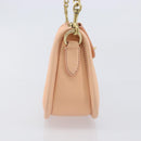 Coach Chain Shoulder Bag Leather Beige Gold Auth 206557A-5