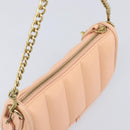 Coach Chain Shoulder Bag Leather Beige Gold Auth 206557A-6