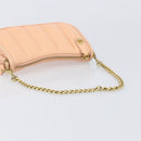 Coach Chain Shoulder Bag Leather Beige Gold Auth 206557A-7