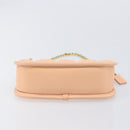 Coach Chain Shoulder Bag Leather Beige Gold Auth 206557A-9