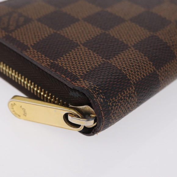 LOUIS VUITTON Damier Ebene Zippy Wallet Long Wallet N41661 LV Auth 206561