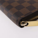 LOUIS VUITTON Damier Ebene Zippy Wallet Long Wallet N41661 LV Auth 206561-13