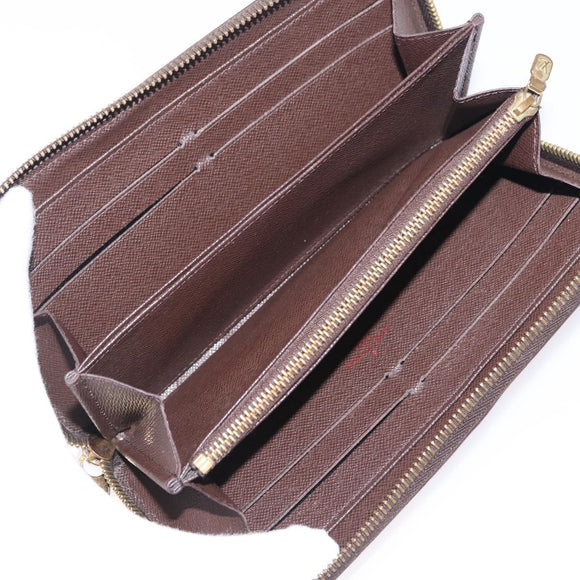 LOUIS VUITTON Damier Ebene Zippy Wallet Long Wallet N41661 LV Auth 206561