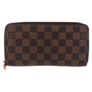 LOUIS VUITTON Damier Ebene Zippy Wallet Long Wallet N41661 LV Auth 206561-2
